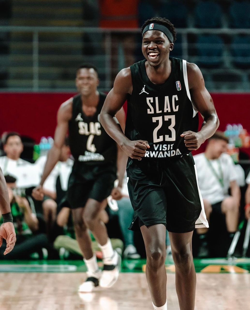 Mabilmawut playing in his first professional game in the BAL in Africa