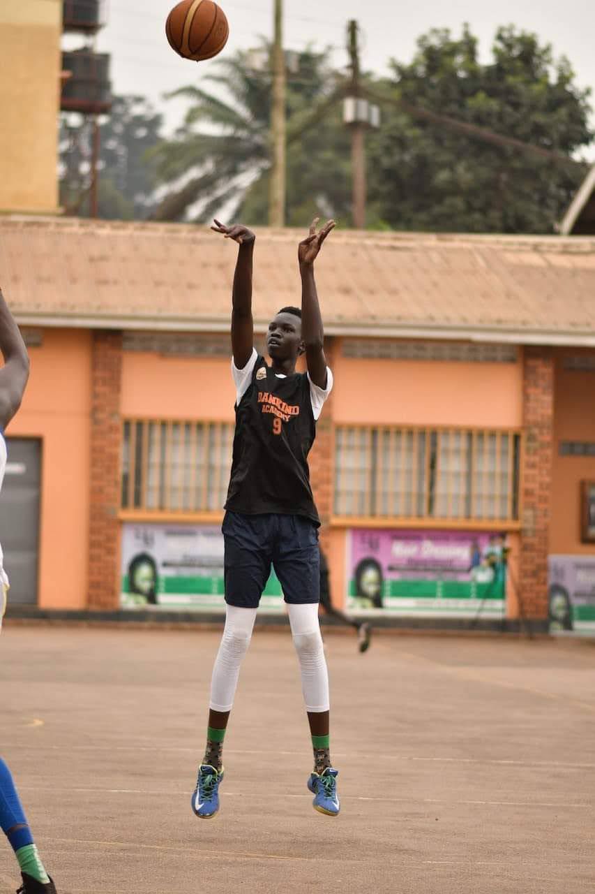 Mabilmawut at a pick up game in Nsambya Youth Sharing in Kampala Uganda
