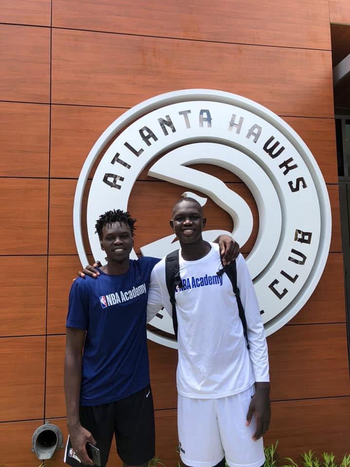 Mabilmawut and Khaman Maluach at the Atlanta Hawks training facility during the NBA Academy games